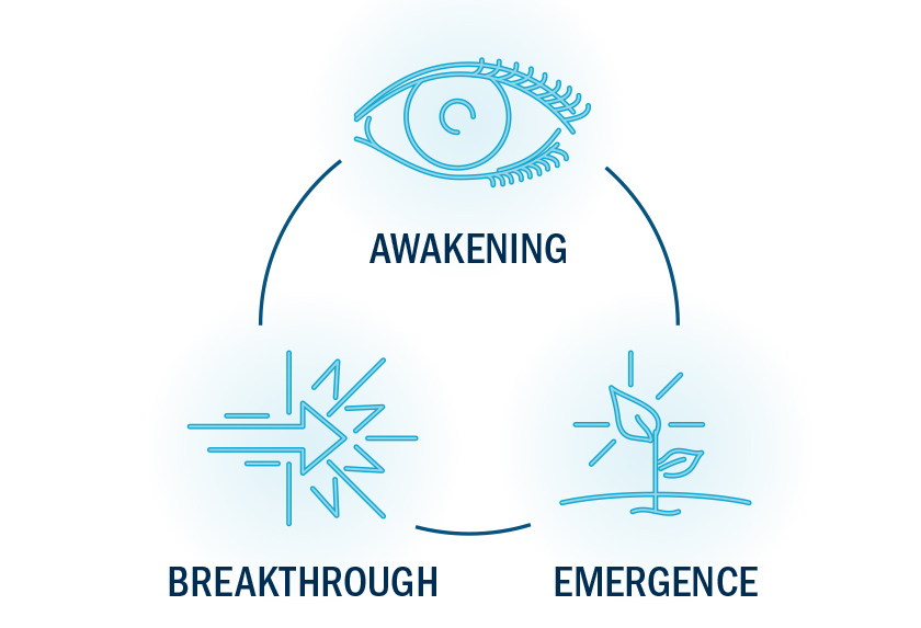 Diagram of digital awareness, emergence, and breakthrough