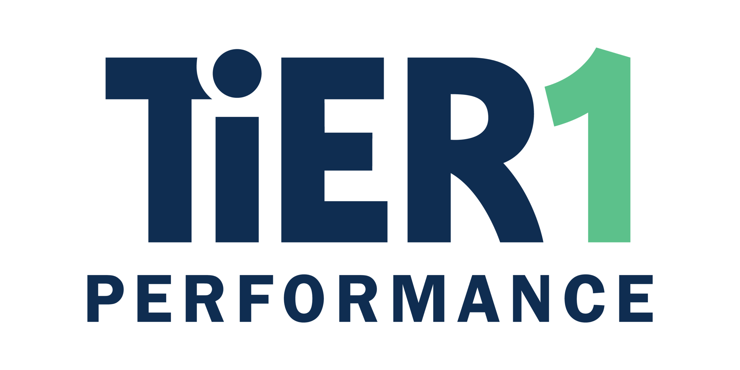 Tier1 Performance logo in navy and the 1 is teal green