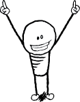 Murry Scurry character with his hands raised